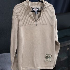 Harley Davidson Sweater, Large, Light Tan